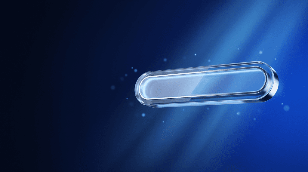 One-sentence YouTube banner concept shown as a clean channel header with a single bold line on deep navy