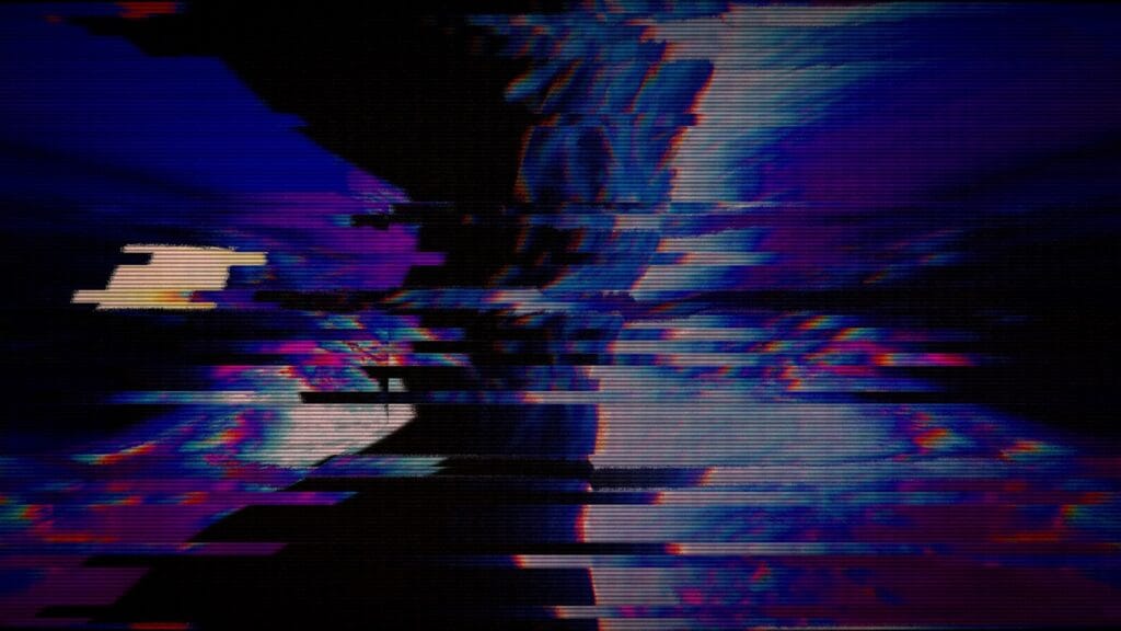 Glitching screen representing an AI agent deleting a project