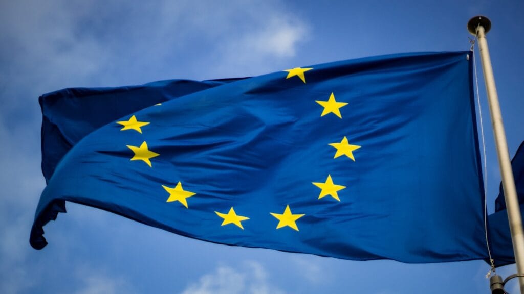 European Union flags representing the EU court ruling against Apple over the Digital Markets Act