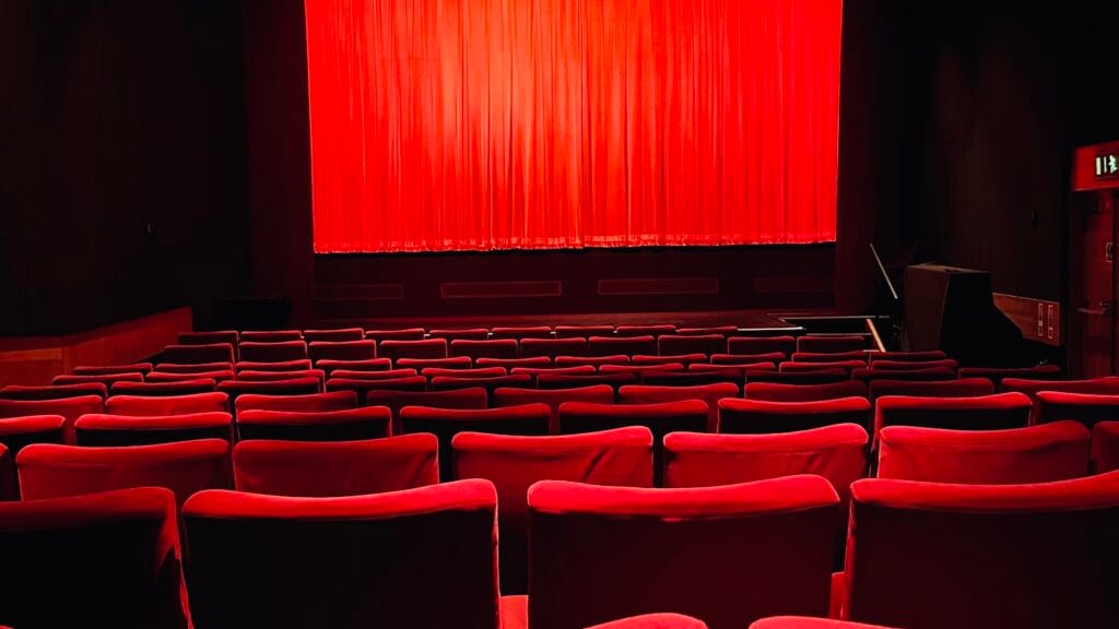 Movie theater representing Jodie Foster’s comment that F1 felt AI-made