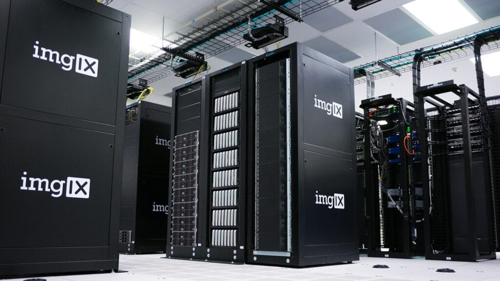 Rows of servers in a data centre