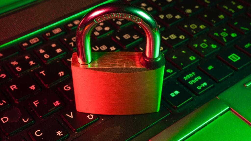 Green code on a dark screen suggesting a cyberattack