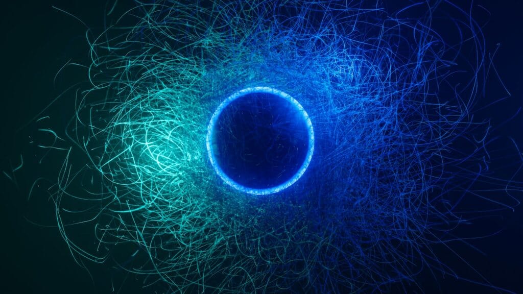 Abstract quantum computing visualization representing quantum stock valuations