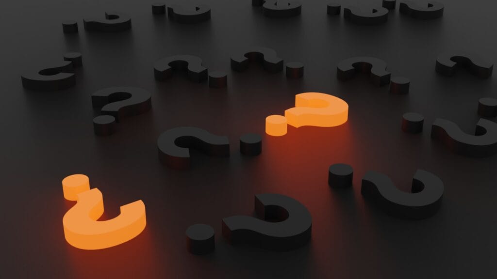 Question marks representing AI confidently guessing instead of admitting uncertainty