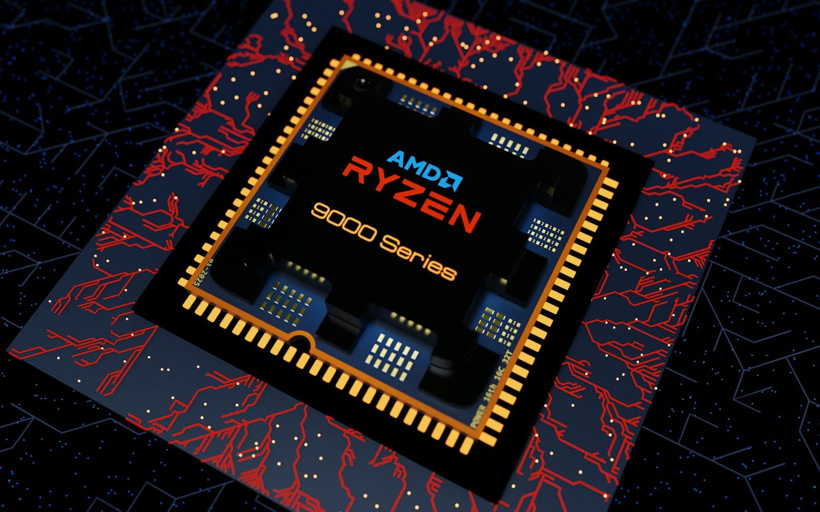 An AMD processor mounted on a circuit board