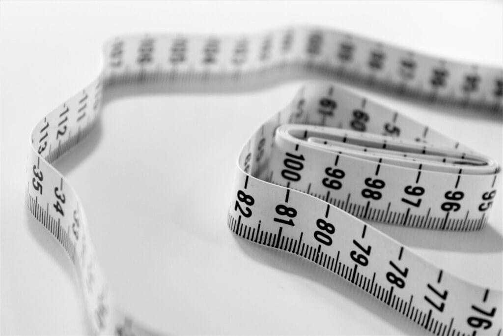 A tape measure in selective focus